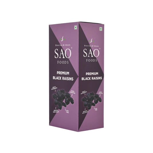 SAO FOODS Premium Black Raisins 250 grams | Refill Pack | Ziplock pouch Inside