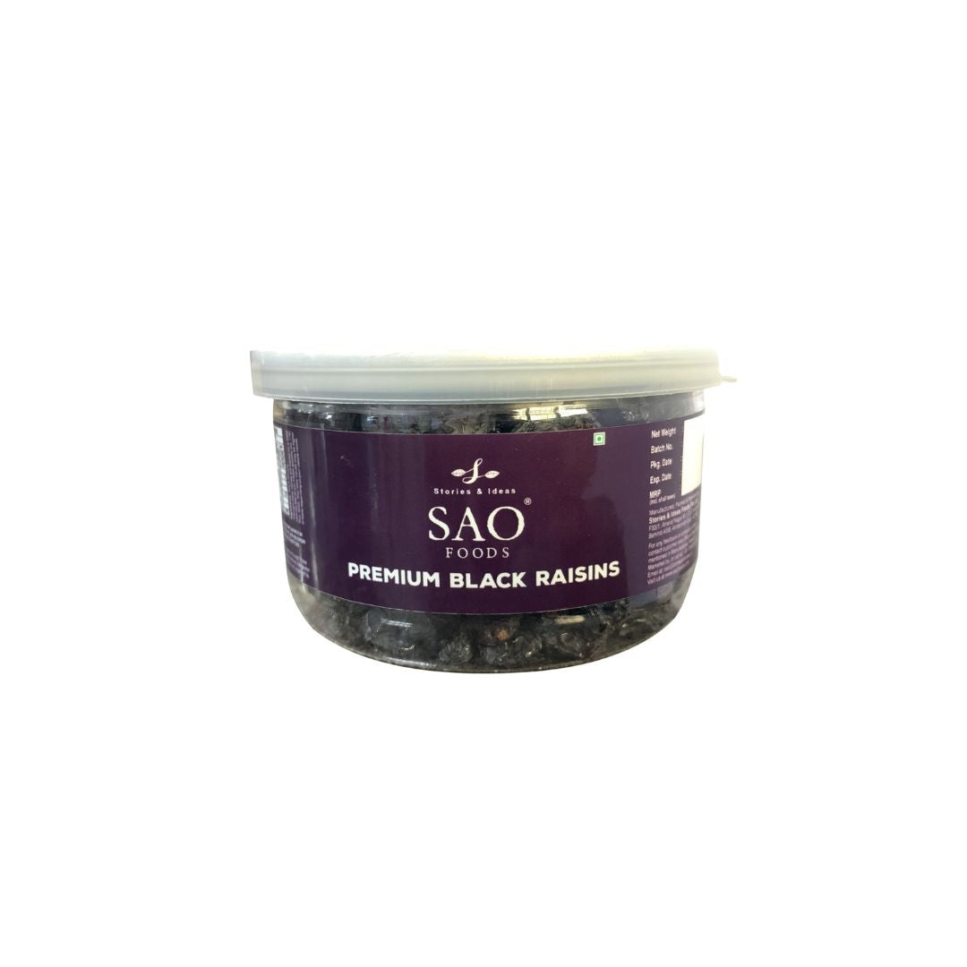 SAO Foods Black Raisins 160g | PET Jar with Aluminium cap - SAO Foods # #