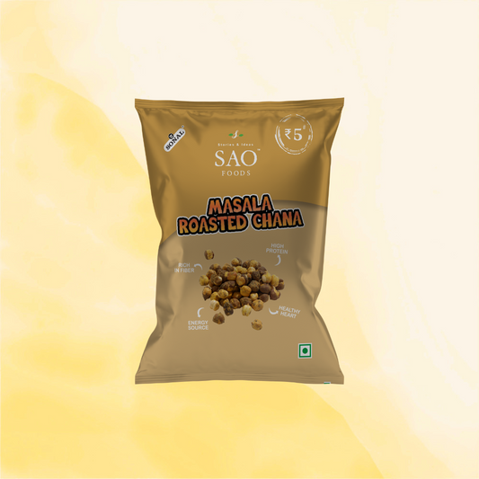 SAO Foods Masala Roasted Chana 12 gm ( Pack of 24 * MRP 5)