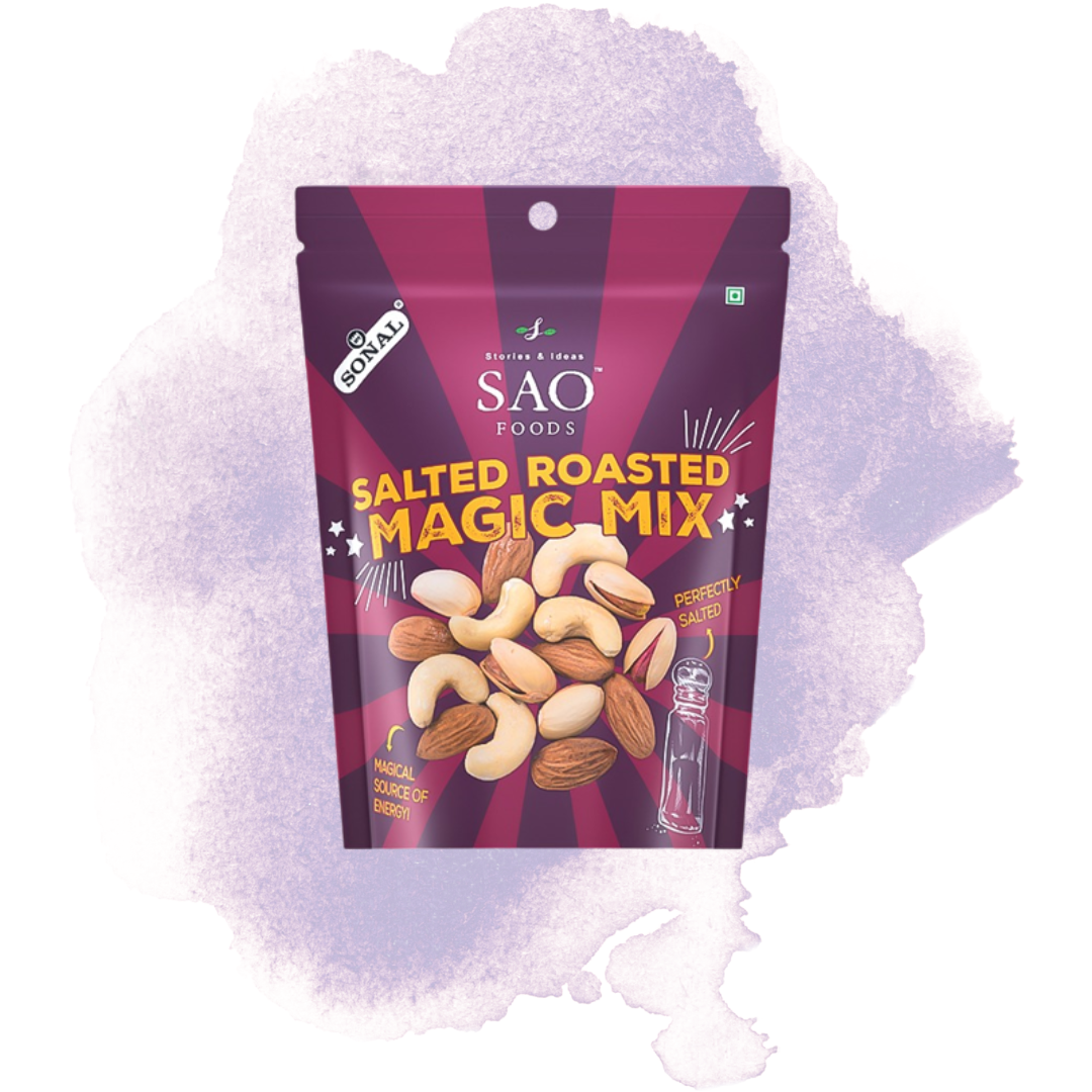 SAO FOODS Roasted & Salted Magic Mix Rs.20 each (10 small snacking packs of 12gm each)