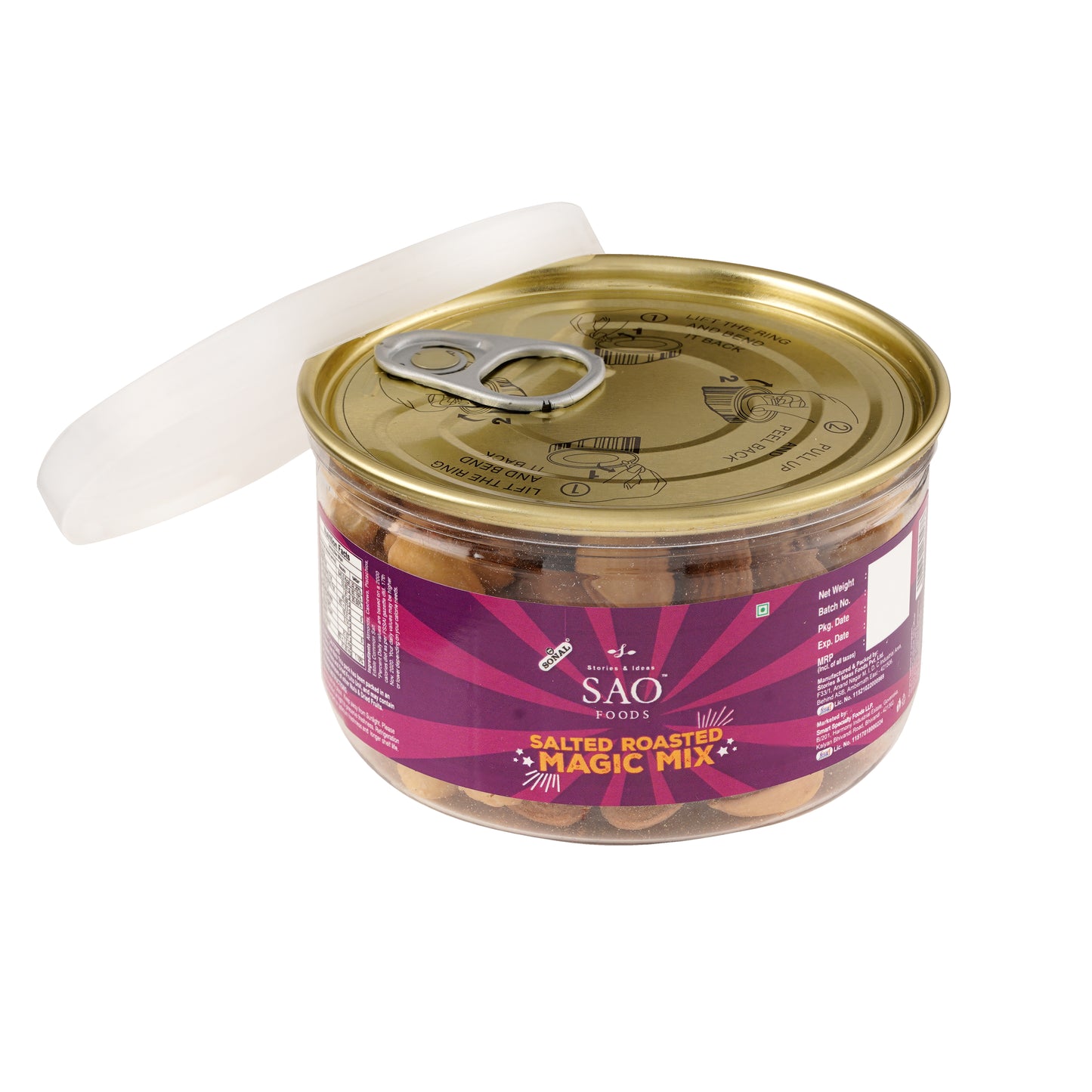 SAO FOODS Roasted & Salted Magic Mix 110 gm | Tin Cap PET Jar