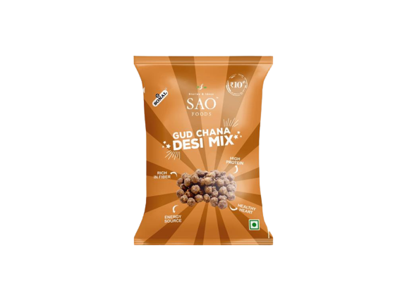 SAO Foods Gud Chana Desi Mix 12gm (Pack of 24 * MRP 5)