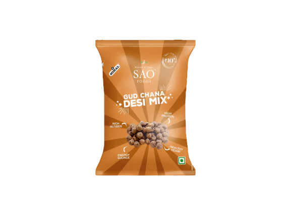SAO Foods Gud Chana Desi Mix 12gm (Pack of 24 * MRP 5)