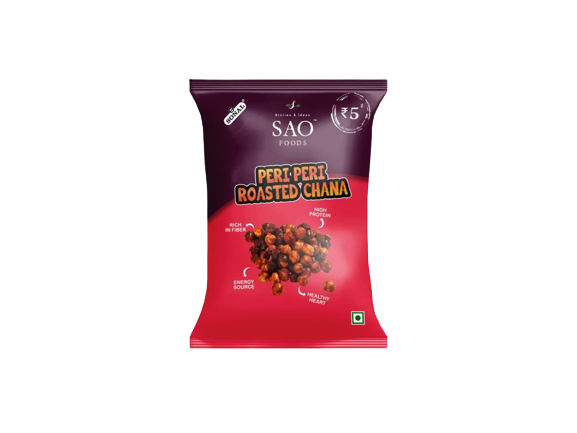 SAO Foods Peri Peri Roasted Chana 12 gm ( Pack of 24 * MRP 5)