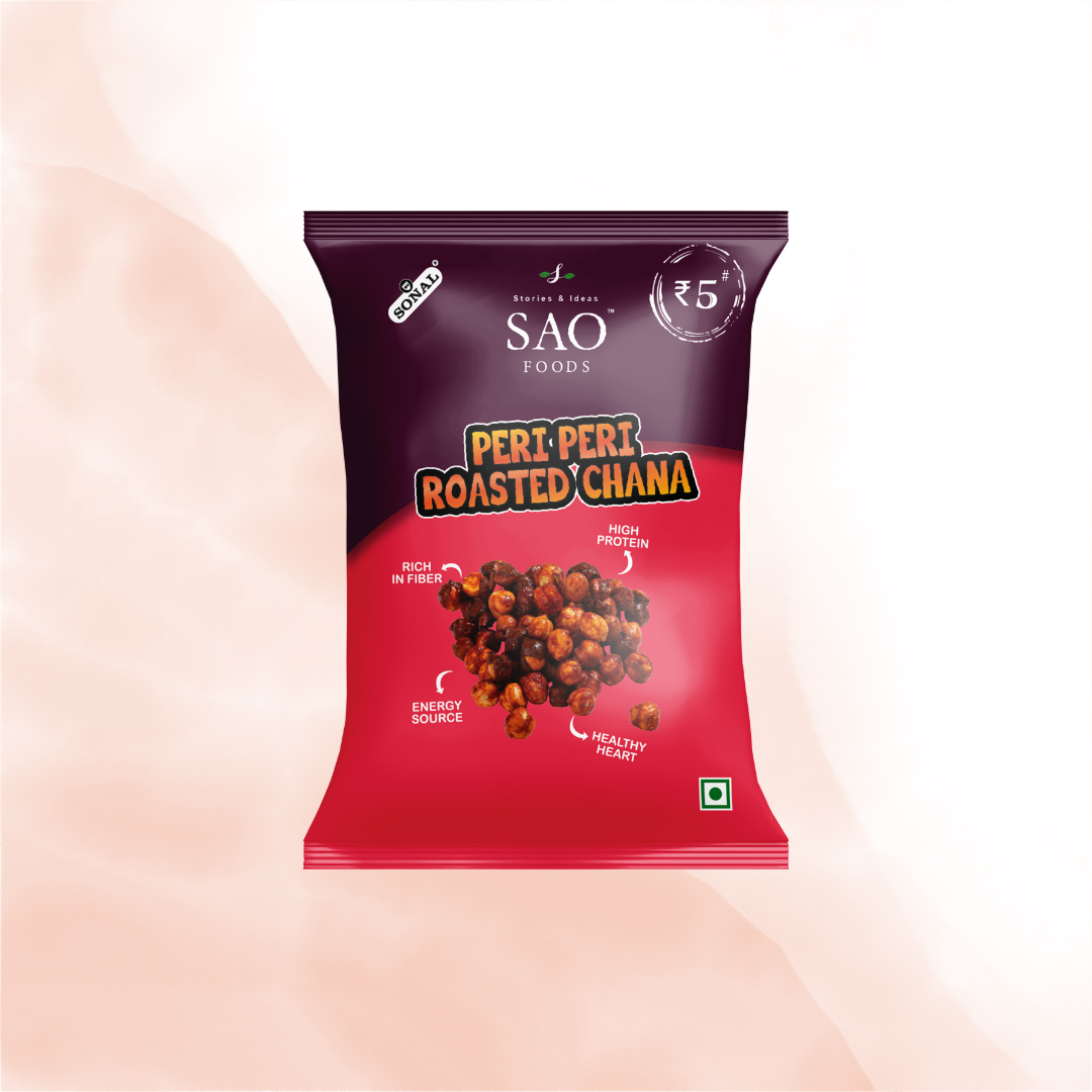 SAO Foods Peri Peri Roasted Chana 12 gm ( Pack of 24 * MRP 5)